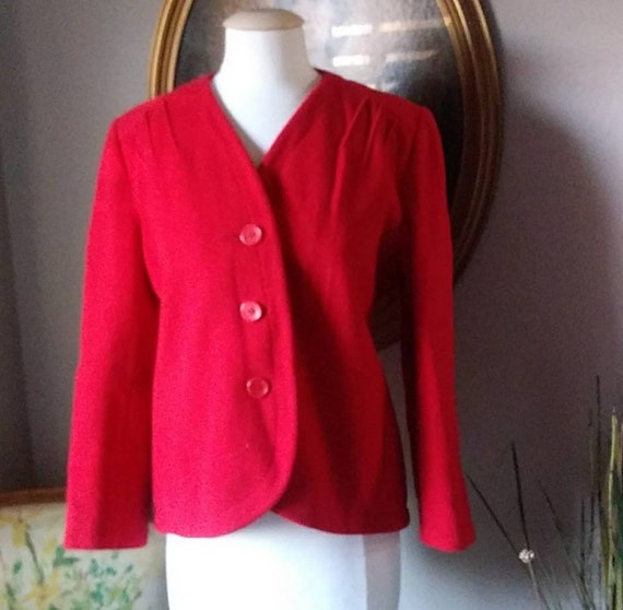 Vintage 1960's Pierre Cardin Boutique Red Jacket.… - image 1