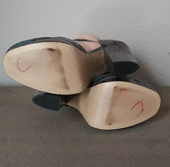 NINE WEST Gray Turquoise Faux Snake Heels. 8.5M - image 8