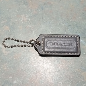 COACH Gray & Silver Tone Keychain / Hang Tag / Purse Fob.
