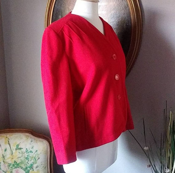 Vintage 1960's Pierre Cardin Boutique Red Jacket.… - image 2