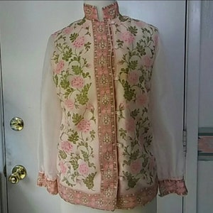 1970s nurse Shaheen organza blouse. Small.