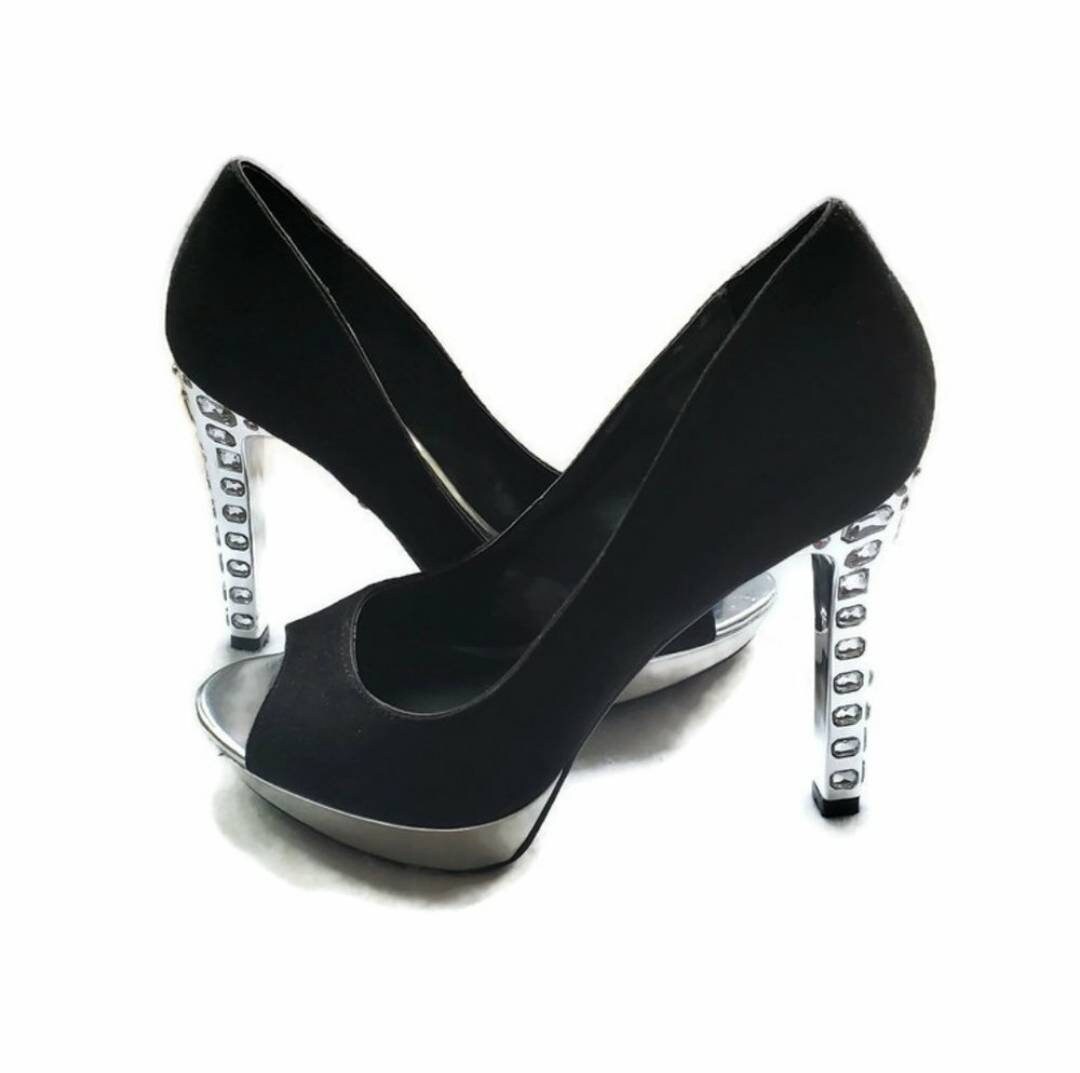 Simply Vera Vera Wang Black Silver Suede Peep Toe Platform Simply Vera Vera Wang Black Silver Suede Peep Toe Platform