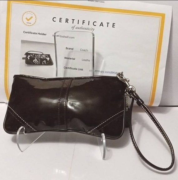 COACH Dark Brown Patent Leather Wristlet Purse. - image 2