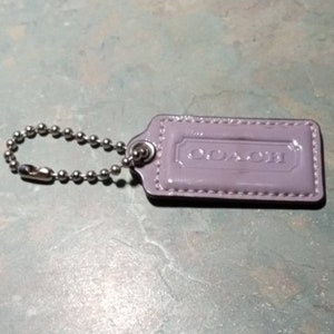 COACH Large Lavender Patent Leather Signature Purse Hang Tag Charm