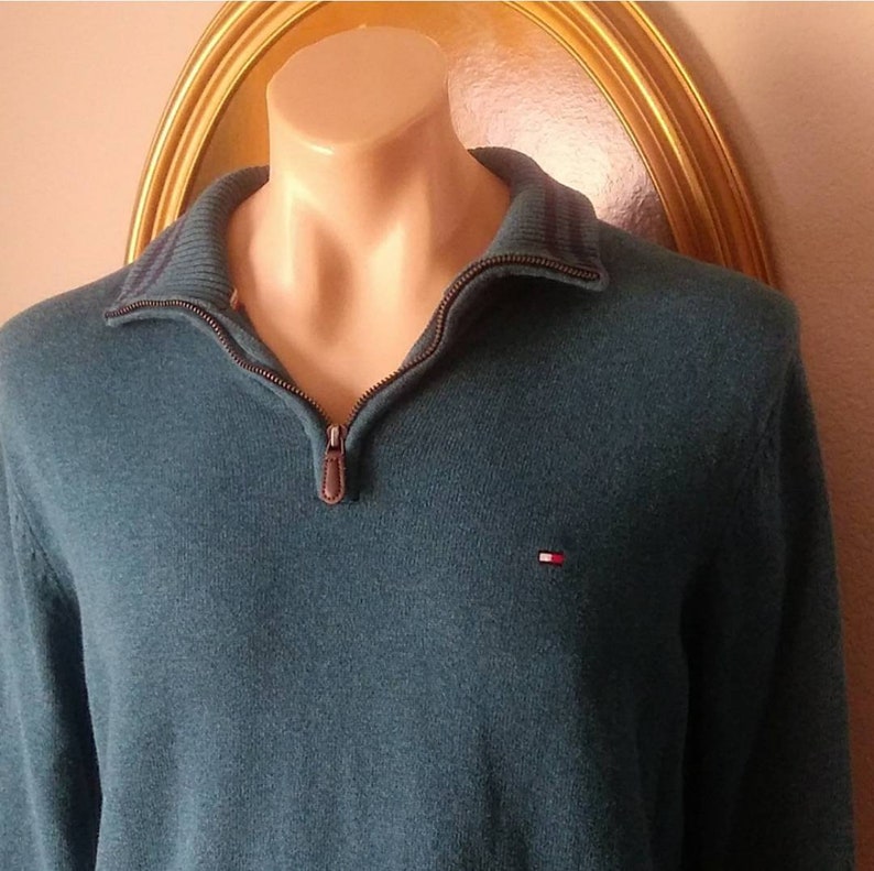 Tommy Hilfiger mens 1/4 Zip Sweater. Large image 2