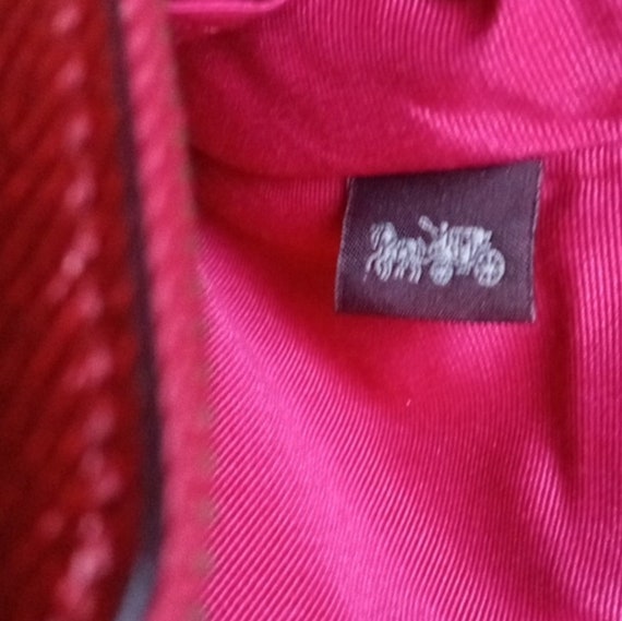 COACH 3pc Matching Large Red Metallic Tote, Walle… - image 9