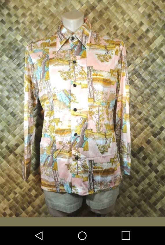 Vtg 1970's Wrangler mens Western Shirt. L