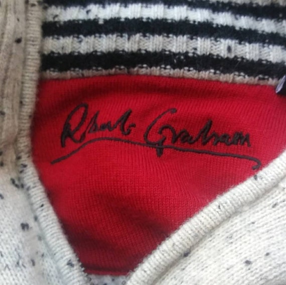 Robert Graham men's 1/4 Zip 100% Wool Sweater. La… - image 5