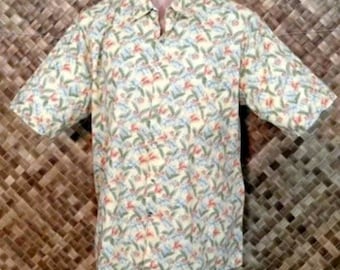 TORI RICHARD mens Hawaiian Mini Floral Foliage Print Shirt - XL