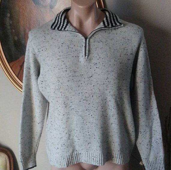 Robert Graham men's 1/4 Zip 100% Wool Sweater. La… - image 1