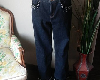 Up Cycled by Dama Fortuna Dark Wash Boot Cut Jeans