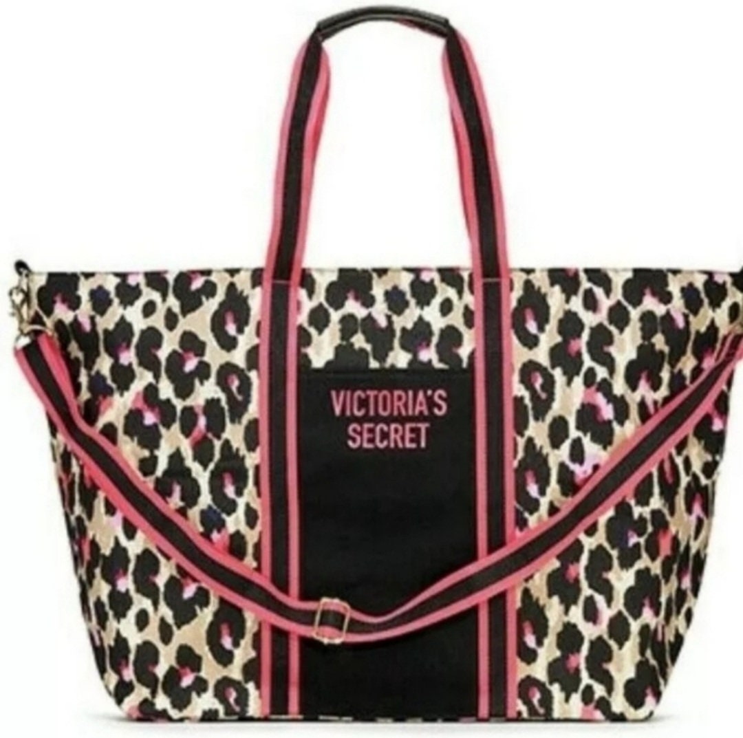 VICTORIA SECRET Pink and Black Leopard Print Weekender Bag  display picture 1