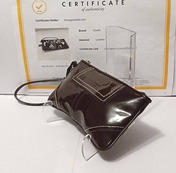 COACH Dark Brown Patent Leather Wristlet Purse. - image 3