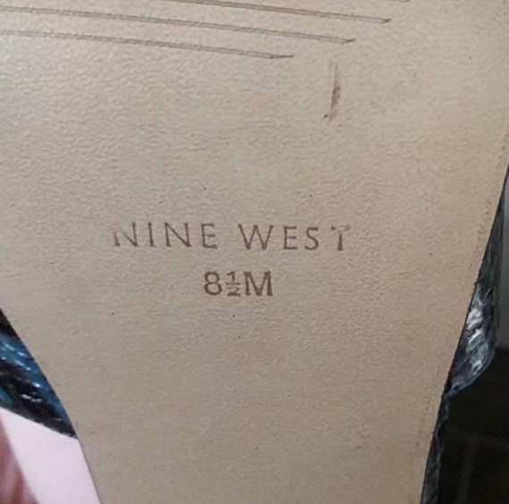 NINE WEST Gray Turquoise Faux Snake Heels. 8.5M - image 6