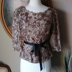 alex evenings embellished mesh blouse