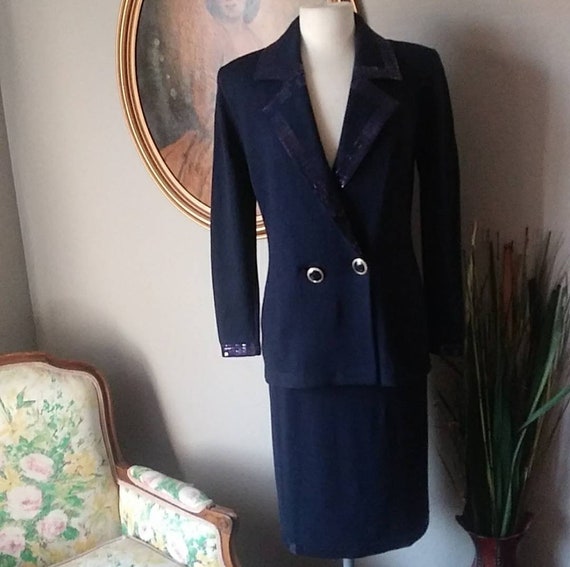 St John Evening Navy Blue Santana Knit 
