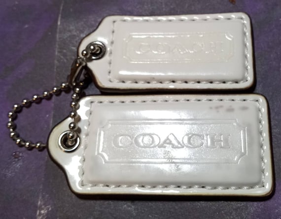 COACH Signature Double White Leather Hang Tags / Keychain / Fob - Etsy