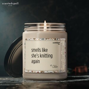 Personalized Knitter Gift, Custom Funny Candle Gifts for Knitters, Knitting Club, Birthday Gift for Her, Knitting Stuff, Cozy Decor Knitters