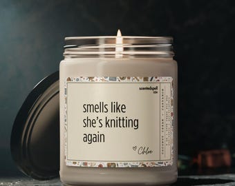 Personalized Knitter Gift, Custom Funny Candle Gifts for Knitters, Knitting Club, Birthday Gift for Her, Knitting Stuff, Cozy Decor Knitters