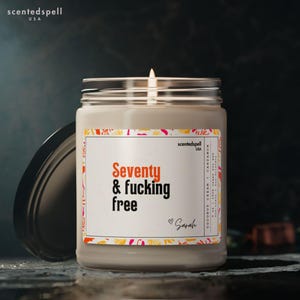 Personalized 70th Birthday Gift, Custom Funny 70th Birthday Candle, Funny Candles for Birthdays, 70 th Birthday Women, Seventy and Free