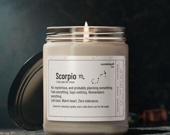 Bougie d'anniversaire Scorpion, bougies astrologiques, cadeaux pour un signe du zodiaque Scorpion, bougie signe astrologique pour petite amie, cadeau d'anniversaire horoscope pour elle