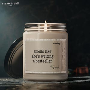 Personalized Writer Gift, Custom Writing a Best Seller Candle, Gifts for Writers, New Book Author Inspired Birthday Gift for Friend