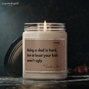 Personalized Fathers Day Gift, Funny Gifts for Dad, Custom Candle Gift from Wife, Father&#39;s Day Gift from Daughter Son, Birthday Present
