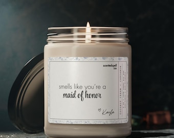 Candela personalizzata per la proposta di matrimonio della damigella d'onore, regali per la damigella d'onore, addio al nubilato, regalo personalizzato per la damigella d'onore, regalo di nozze, candele Moh