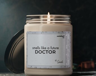Regalo personalizado para estudiantes de medicina, vela personalizada para futuros médicos, regalo de cumpleaños, felicitaciones por la admisión a la facultad de medicina, decoración de dormitorios.