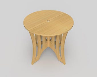 CNC Round Table Stalls DXF – 12mm Plywood Flat Pack Table Kids Craft Station
