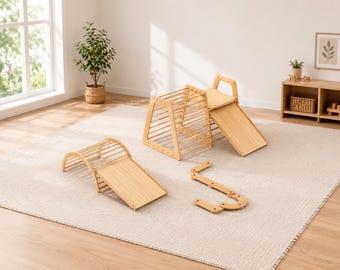 Modular Pikler Indoor Playground Plans | CNC DXF Files | Climbing Frame, Rocker, Slide, Deck & Balance Beam | Large Version
