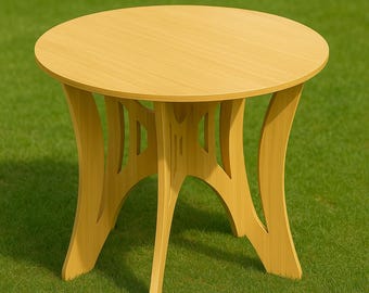 CNC Round Table DXF – 12mm Plywood Flat Pack Table Kids Craft Station
