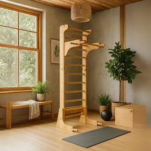 Wall Bars/Swedish Ladder inc Pull Up Bar DIY/CNC DXF Plan – Adjustable Height + Dip Bars + Parallettes | Free-Standing Frame