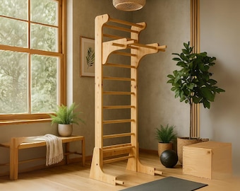 DIY Wall Bars Plan: Swedish Ladder, Pull-Up Bar, Dip Station (DXF File)