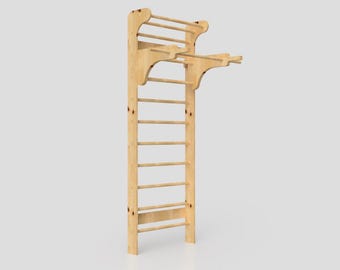 Wall Bars with Pull Up Bar Digital Plan – CNC DXF, Adjustable Height
