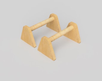 Parallette Bars Woodworking Plans: DIY Gymnastics, L-Sits (CNC & DXF Files)