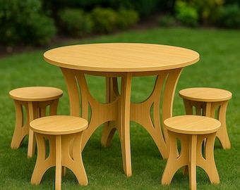 CNC BBQ Table Stalls DXF – 12mm Plywood Flat Pack Outdoor Cooking & Camping Table