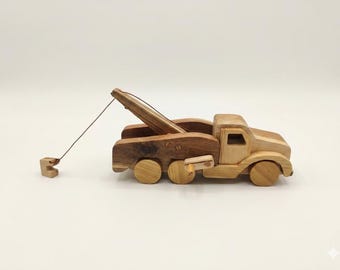 Natural Wood Crane Toy | Montessori Inspired Construction Vehicle | Toddler Gift