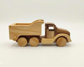 Montessori Wooden Truck, Natural Wood Toy Lorry, Waldorf Inspired Toddler Toy, Construction Vehicle Gift, Eco Friendly.