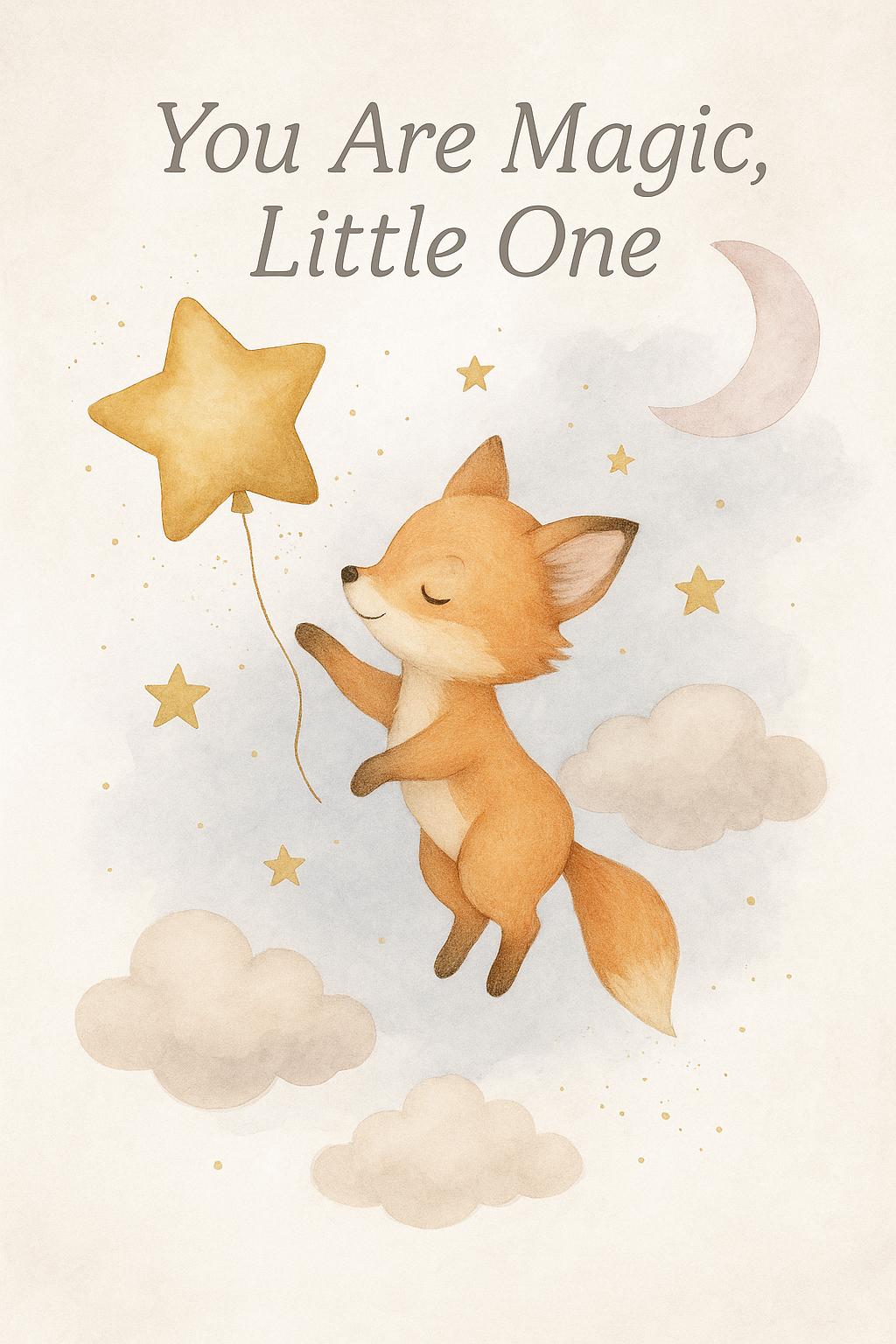 You Are Magic Little One - Fuchs Kinderzimmer Wand Kunst | Himmlische Babyzimmer Dekor | Waldtier Digital Druck | Gender Neutral Baby Poster