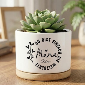 Personalized Mama Succulent Pot, German Mama Quote Planter, Custom Name Gift For Mom, Mothers Day Birthday Gifts, Cute Desk Decor