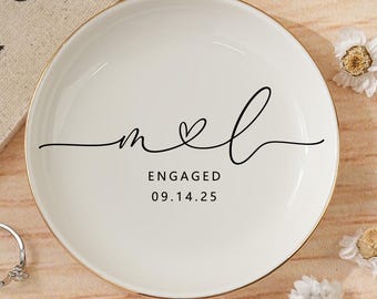 Personalisierte Keramik Verlobung Ring Teller: Hochzeit Schmuck Halter
