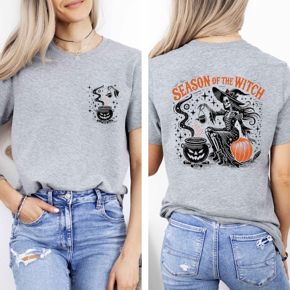 Witch Season Funny Witch Shirt,Halloween Women Shirt,Witchy Vibes Shirt,Witchy Halloween Vibes Tee,Witch Funny Skeleton Shirt,Spooky Season