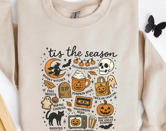 Tis The Season Halloween Sweatshirt, Fall Shirt, Spooky Season Shirt, Pumpkin Season T-shirt, Thanksgiving T-Shirt, Halloween Tee