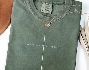 Comfort Colors® The Way The Truth The Light Shirt,Religious Shirt,Jesus Shirt,Faith Shirt,Christian T Shirts,Religion Gift,Bible Verse Shirt