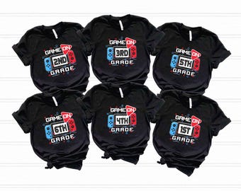 新学期ゲームTシャツ、1年生の先生、チームグレード幼稚園の先生Tシャツ、ドリームチーム1年生2年生3年生の新学期Tシャツ