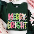 Merry and Bright Sweatshirt, Christmas Sweatshirt, Family Christmas Sweatshirt, Christmas Sweatshirts for Women, Merry Christmas Sweatshirt
