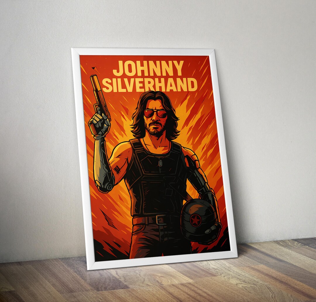 Cyberpunk 2077 Poster Johnny Silverhand Poster Gaming Poster — free download