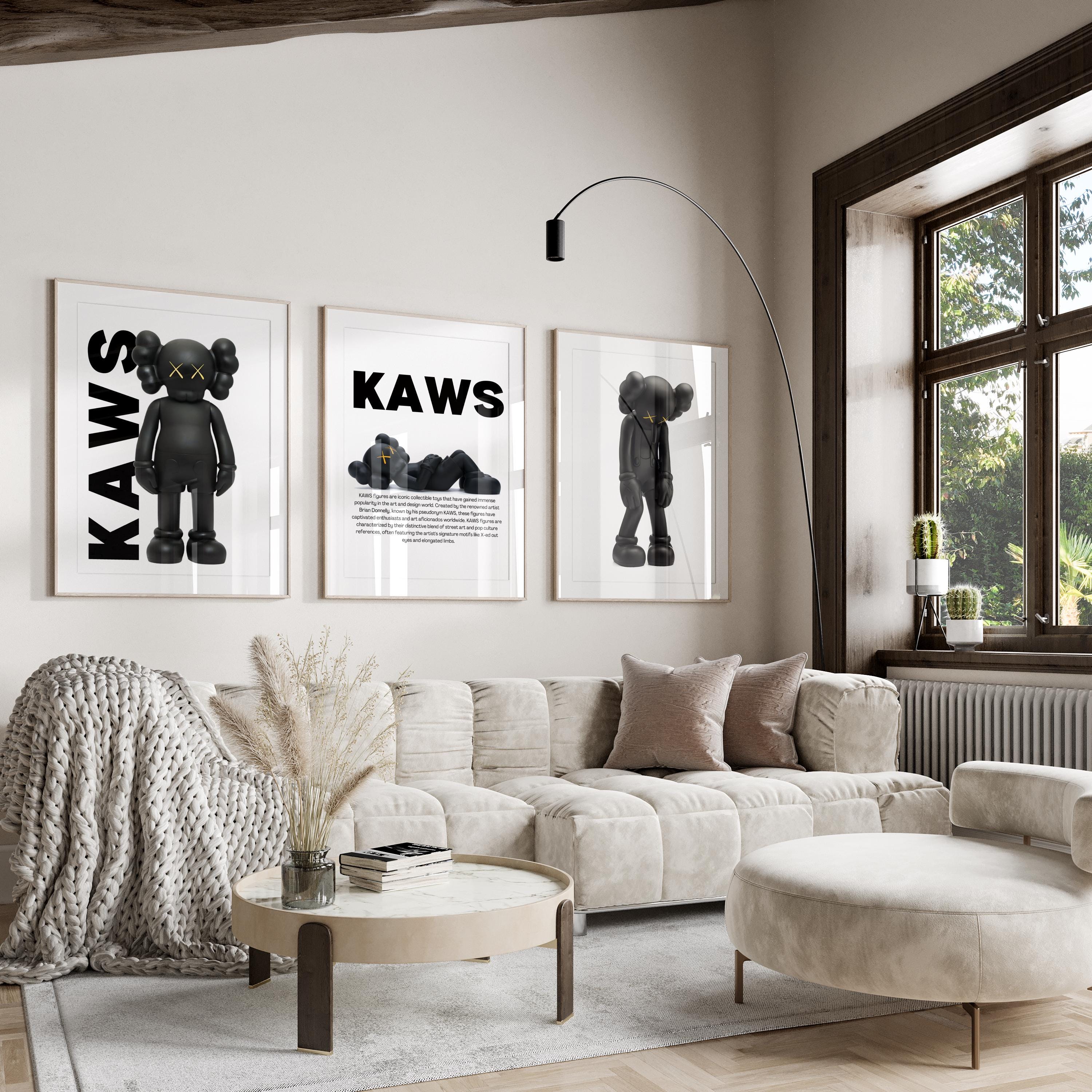 Kaws Wall Art Kaws Prints Set Of 3 Black Hypebeast Figure Posters Kaws Wall Art Kaws Prints Set Of 3 Black Hypebeast Figure Posters
