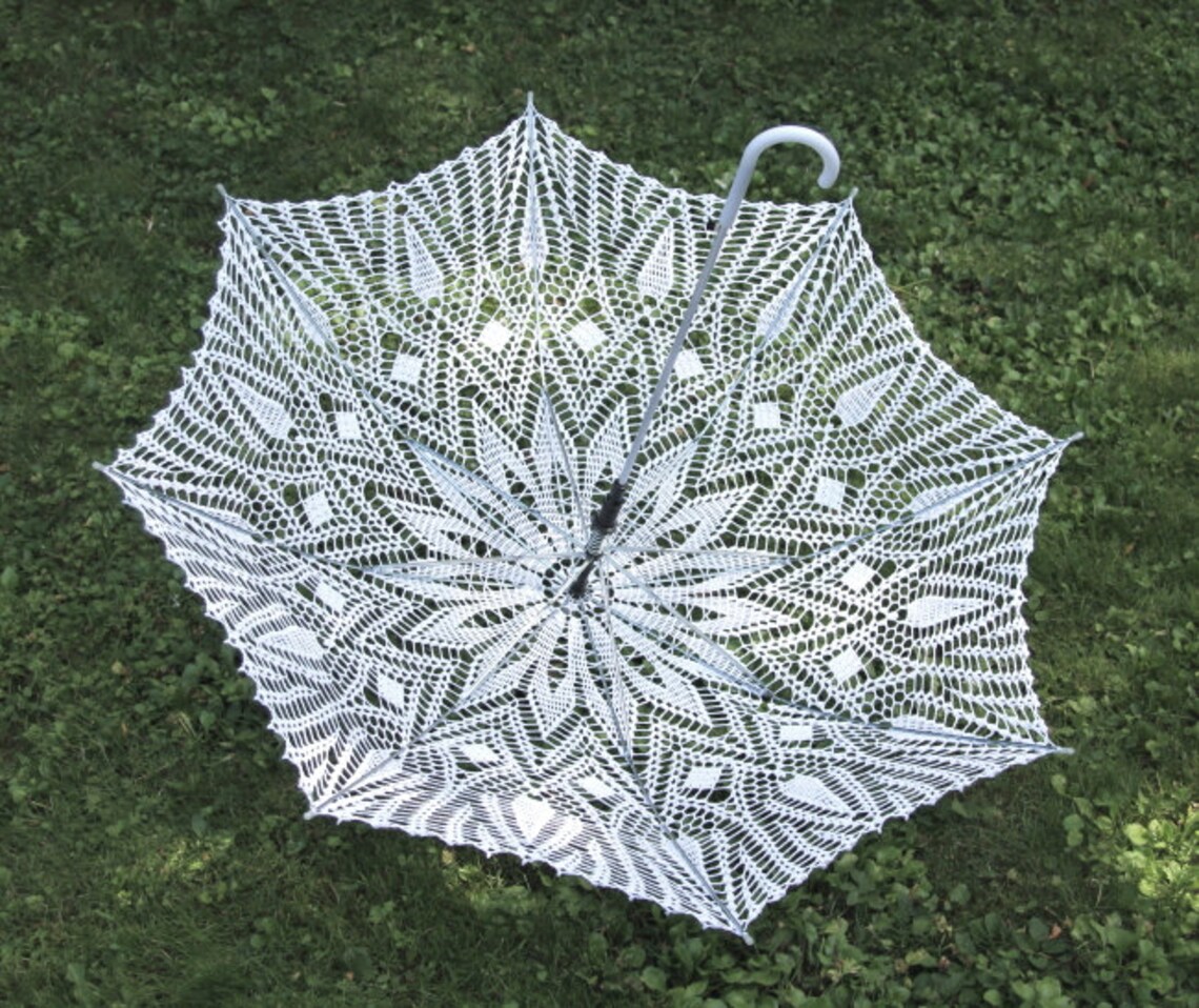 White Crochet Lace Umbrella for Special Day, Wedding White Elegant Lace Parasol, White Lace